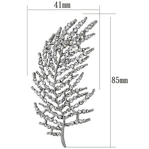 LO2920 - Flash Rose Gold White Metal Brooches with Top Grade Crystal