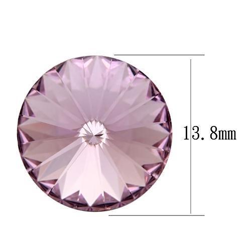 TK1042 - High polished (no plating) Stainless Steel Earrings with Top