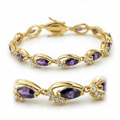 AMETHYST GOLD CRYSTAL BRACELET
