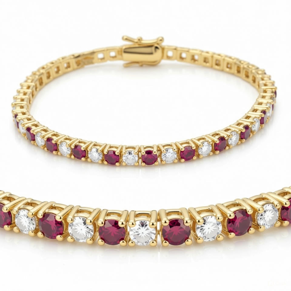 GARNET GOLD CRYSTAL BRACELET