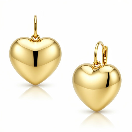 GOLD HEART CASCADE EARRINGS
