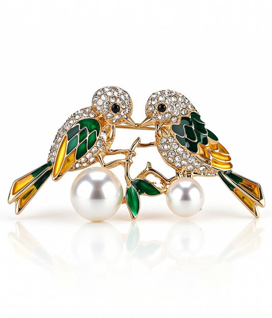 TWIN BIRD BROOCH