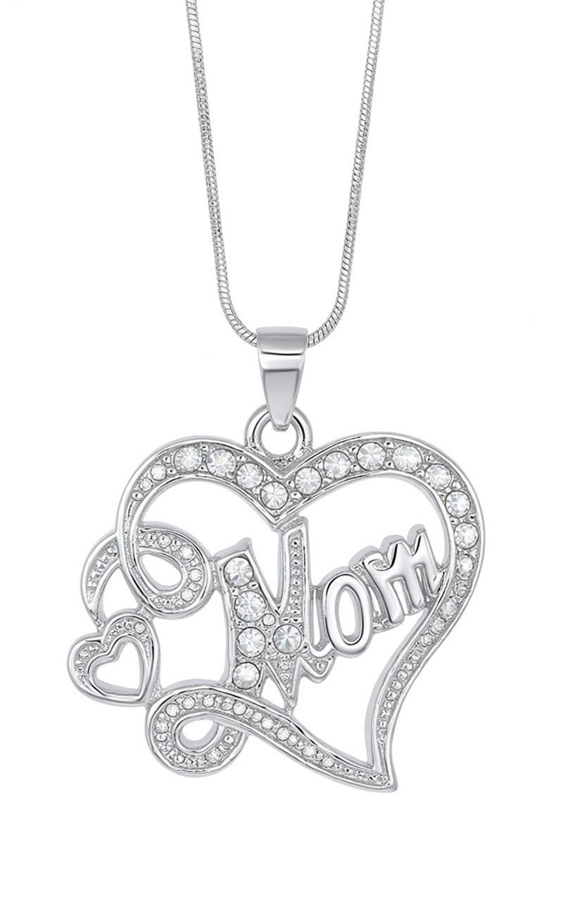 MOM CRYSTAL HEART PENDANT