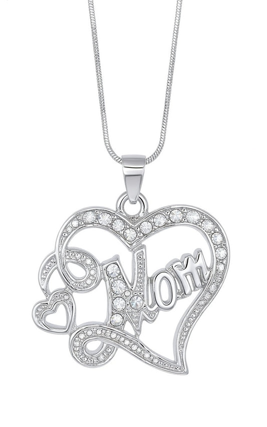 MOM CRYSTAL HEART PENDANT