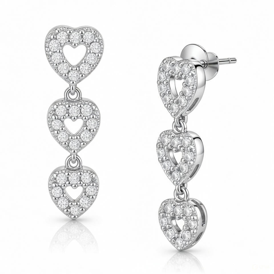 HEART CASCADE EARRINGS