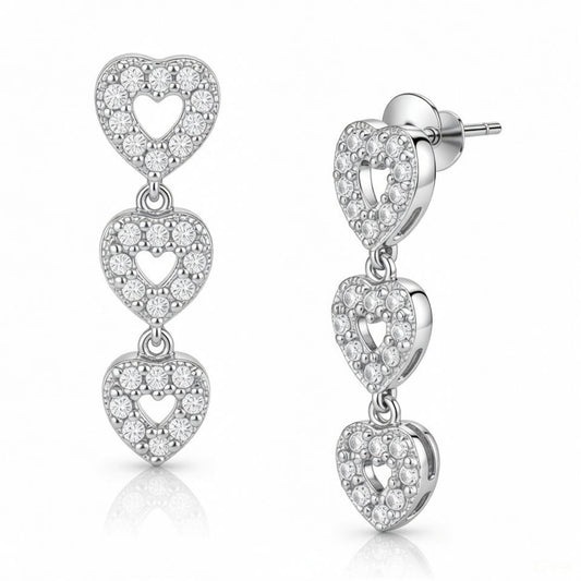 HEART CASCADE EARRINGS