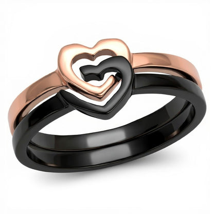 ROSE GOLD BLACK HEART RING
