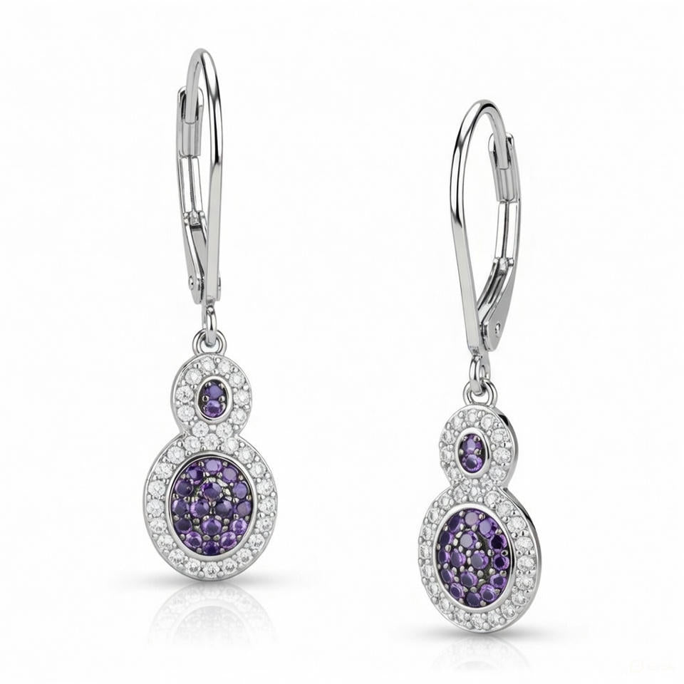 PURLE AMETHYST CASCADE EARRINGS