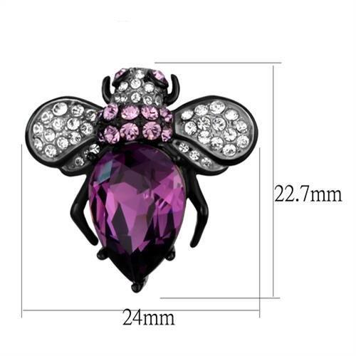 TK2385 - Two-Tone IP Black (Ion Plating) Stainless Steel Earrings with