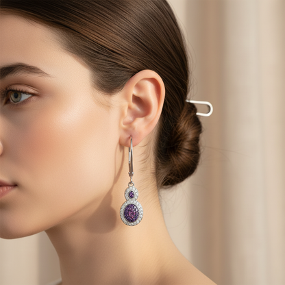 Amethyst Sterling Silver Earrings Lifestyle