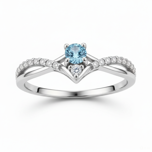 Blue Diamond Ring - Pure White Background 2000x2000px