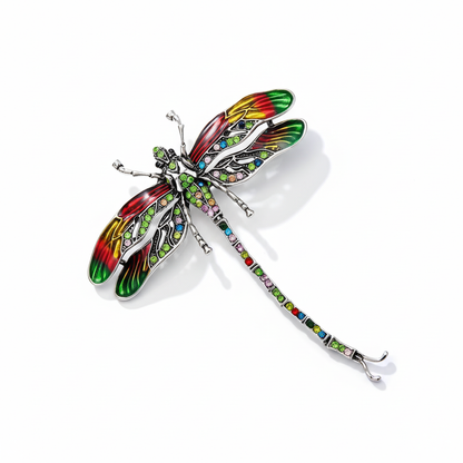 Dragonfly Brooch - Pure White Background