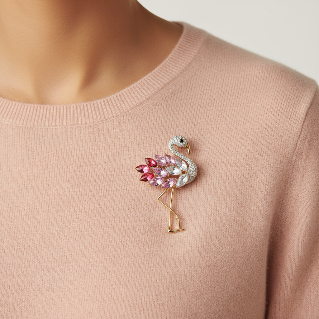 Flamingo Brooch Lifestyle