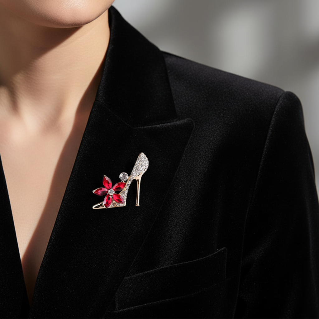 High-Heeled Shoe Brooch Lifestyle