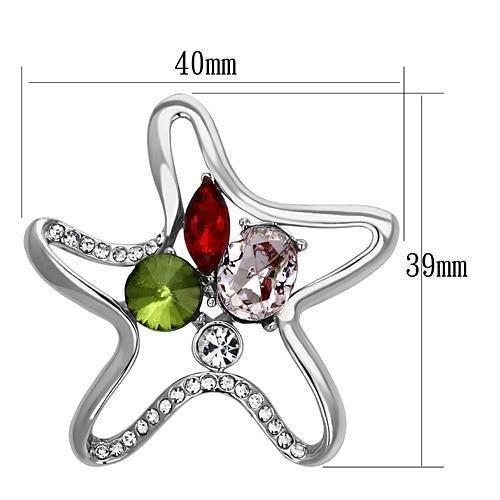LO2912 - Imitation Rhodium White Metal Brooches with Synthetic Acrylic