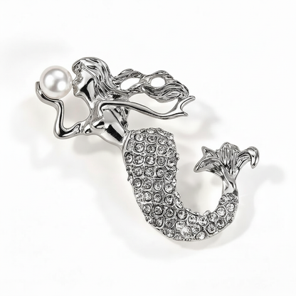 Mermaid Brooch - Pure White Background