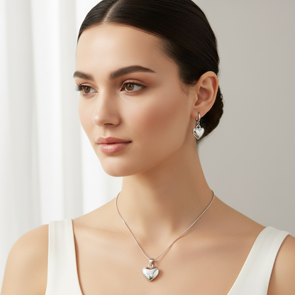 Puffy Heart Jewelry Set Proportional