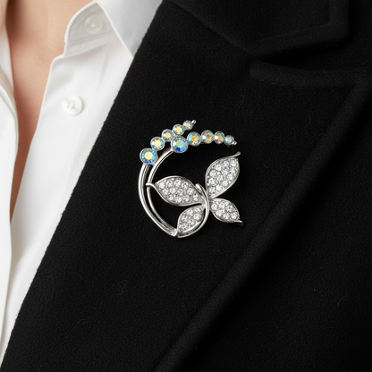 Reveria Brooch on Black Coat